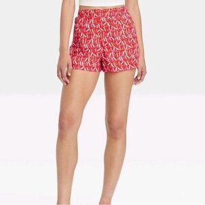 Size Medium Colsie Boxer Pajama Shorts Holiday Fa La La